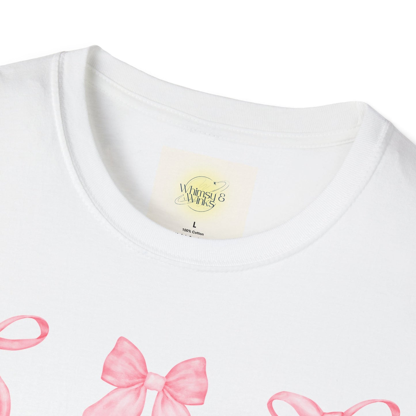 “Nine Times the Charm” – Unisex Soft-Style T-Shirt with 9 Mini Bows