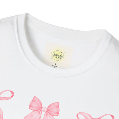 “Nine Times the Charm” – Unisex Soft-Style T-Shirt with 9 Mini Bows