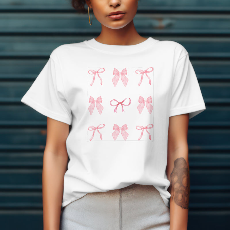 “Nine Times the Charm” – Unisex Soft-Style T-Shirt with 9 Mini Bows